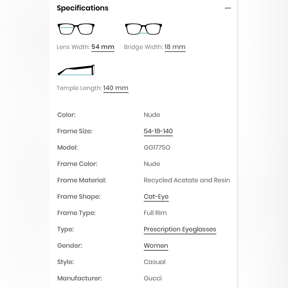 Gucci Optical Glasses - GG17750 - Picture 8 of 9